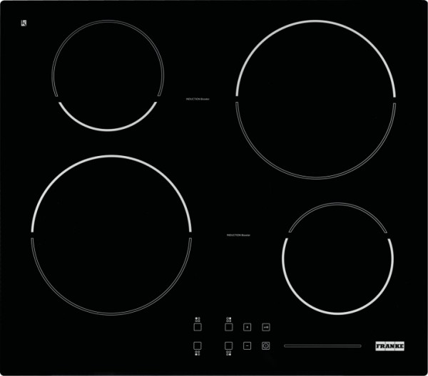 Plita incorporabila Franke Induction Glass Black FH 604-1 4I T PWL, 58 cm, Vitroceramica, 4 zone de gatit – inductie, Touch, Black 108.0266.459